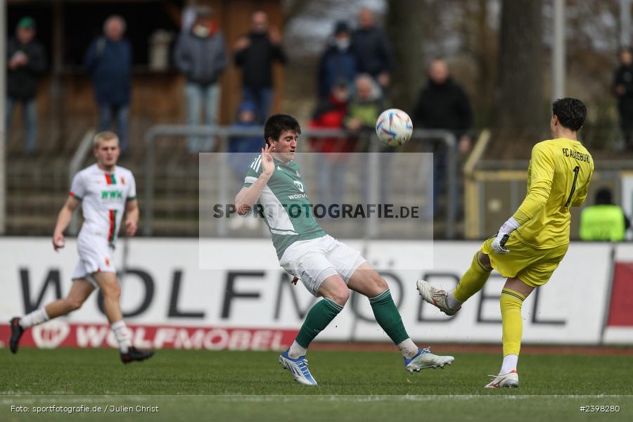 sport, action, Willy-Sachs-Stadion, Schweinfurt, Regionalliga Bayern, März 2024, Fussball, FCS, FCA, FC Augsburg II, BFV, 25. Spieltag, 16.03.2024, 1. FC Schweinfurt 1905 - Bild-ID: 2398280