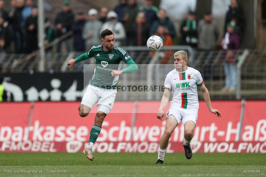 sport, action, Willy-Sachs-Stadion, Schweinfurt, Regionalliga Bayern, März 2024, Fussball, FCS, FCA, FC Augsburg II, BFV, 25. Spieltag, 16.03.2024, 1. FC Schweinfurt 1905 - Bild-ID: 2398289