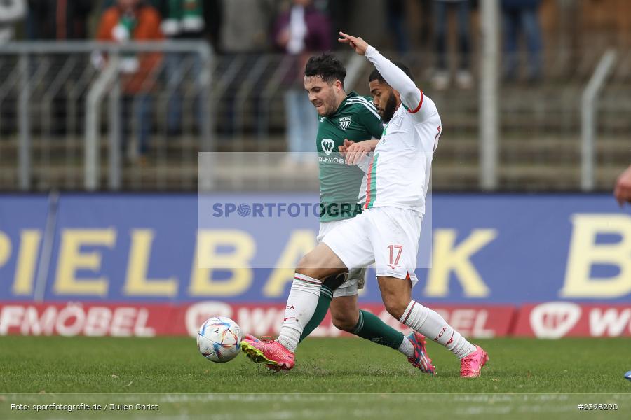 sport, action, Willy-Sachs-Stadion, Schweinfurt, Regionalliga Bayern, März 2024, Fussball, FCS, FCA, FC Augsburg II, BFV, 25. Spieltag, 16.03.2024, 1. FC Schweinfurt 1905 - Bild-ID: 2398290