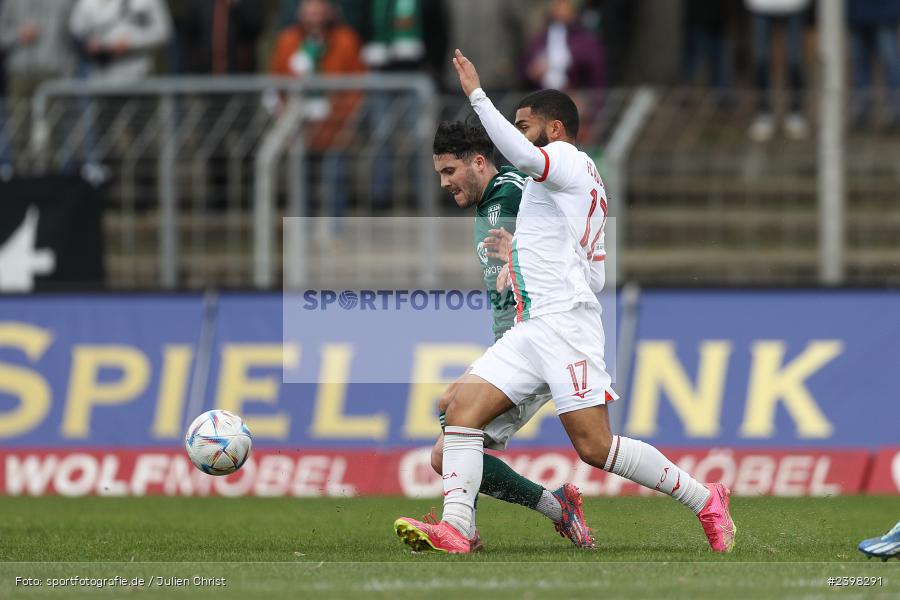 sport, action, Willy-Sachs-Stadion, Schweinfurt, Regionalliga Bayern, März 2024, Fussball, FCS, FCA, FC Augsburg II, BFV, 25. Spieltag, 16.03.2024, 1. FC Schweinfurt 1905 - Bild-ID: 2398291