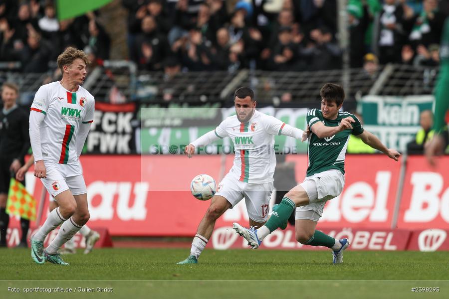 sport, action, Willy-Sachs-Stadion, Schweinfurt, Regionalliga Bayern, März 2024, Fussball, FCS, FCA, FC Augsburg II, BFV, 25. Spieltag, 16.03.2024, 1. FC Schweinfurt 1905 - Bild-ID: 2398293