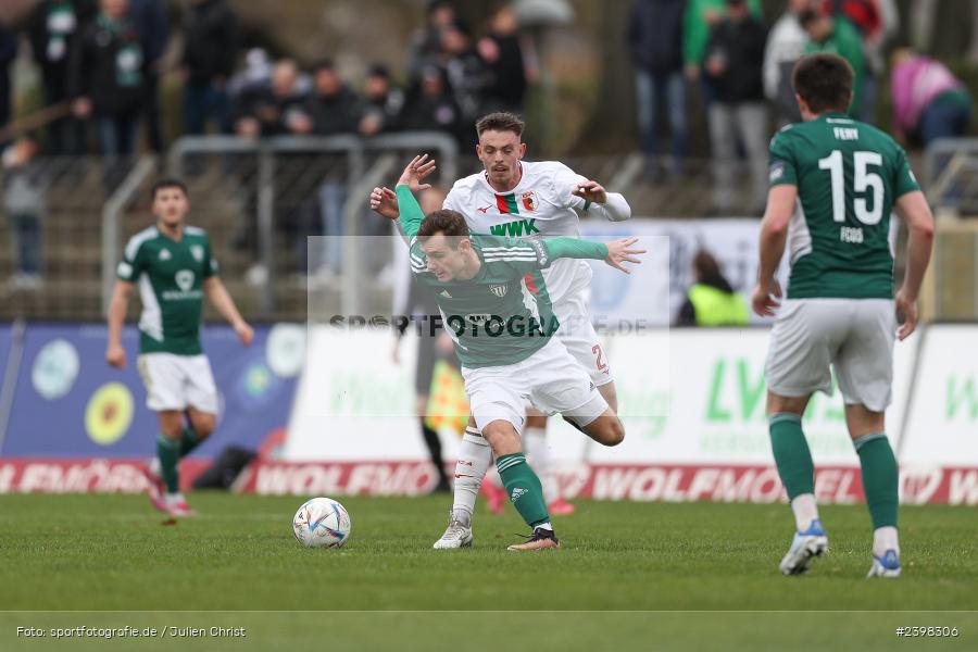 sport, action, Willy-Sachs-Stadion, Schweinfurt, Regionalliga Bayern, März 2024, Fussball, FCS, FCA, FC Augsburg II, BFV, 25. Spieltag, 16.03.2024, 1. FC Schweinfurt 1905 - Bild-ID: 2398306