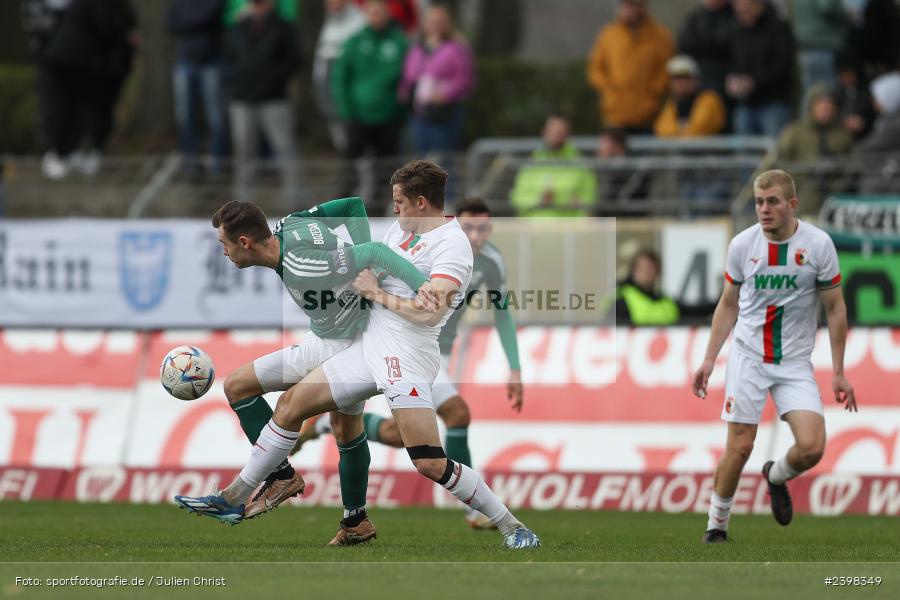 sport, action, Willy-Sachs-Stadion, Schweinfurt, Regionalliga Bayern, März 2024, Fussball, FCS, FCA, FC Augsburg II, BFV, 25. Spieltag, 16.03.2024, 1. FC Schweinfurt 1905 - Bild-ID: 2398349