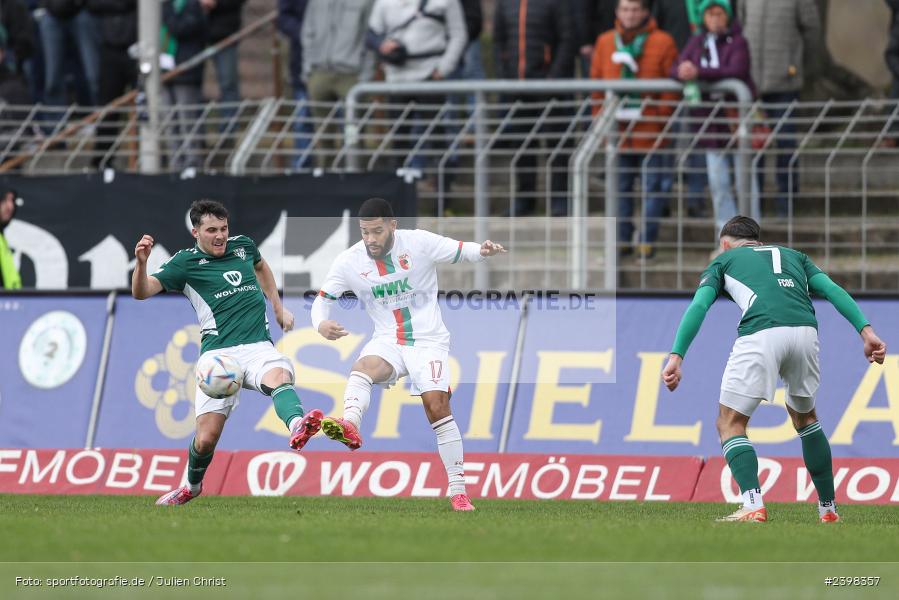 sport, action, Willy-Sachs-Stadion, Schweinfurt, Regionalliga Bayern, März 2024, Fussball, FCS, FCA, FC Augsburg II, BFV, 25. Spieltag, 16.03.2024, 1. FC Schweinfurt 1905 - Bild-ID: 2398357