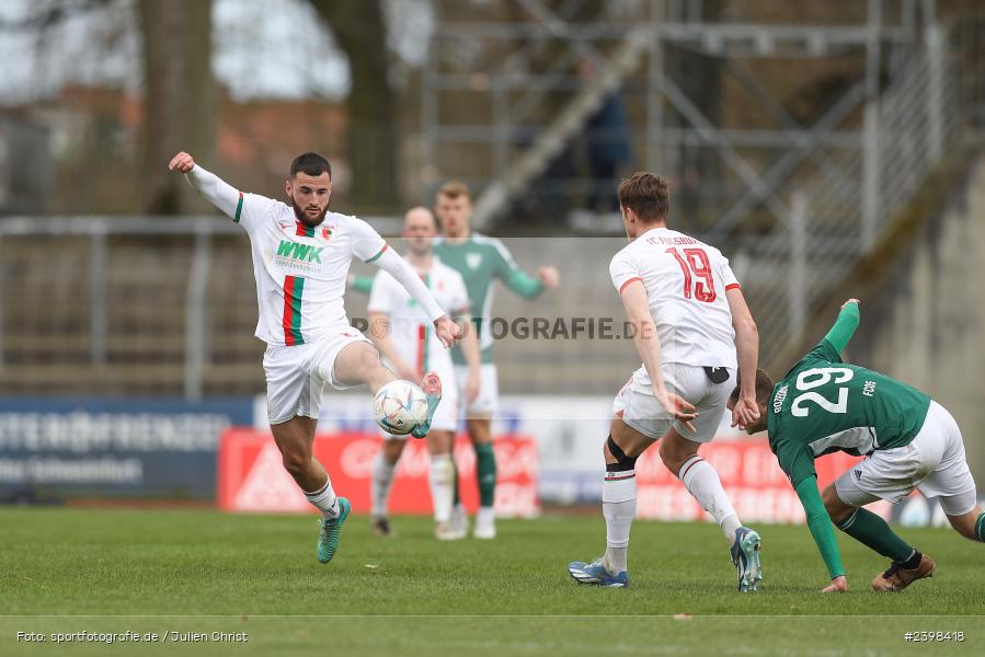 sport, action, Willy-Sachs-Stadion, Schweinfurt, Regionalliga Bayern, März 2024, Fussball, FCS, FCA, FC Augsburg II, BFV, 25. Spieltag, 16.03.2024, 1. FC Schweinfurt 1905 - Bild-ID: 2398418