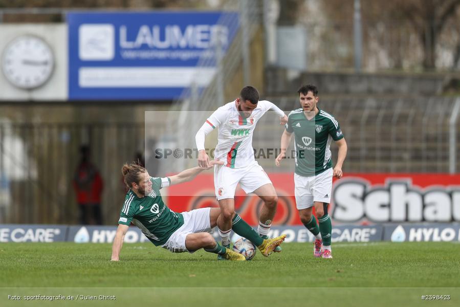 sport, action, Willy-Sachs-Stadion, Schweinfurt, Regionalliga Bayern, März 2024, Fussball, FCS, FCA, FC Augsburg II, BFV, 25. Spieltag, 16.03.2024, 1. FC Schweinfurt 1905 - Bild-ID: 2398423