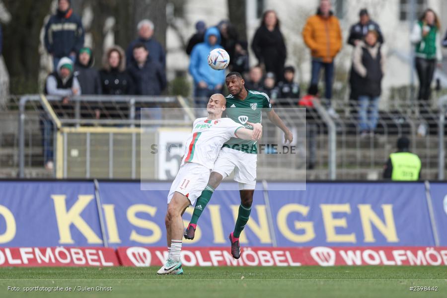 sport, action, Willy-Sachs-Stadion, Schweinfurt, Regionalliga Bayern, März 2024, Fussball, FCS, FCA, FC Augsburg II, BFV, 25. Spieltag, 16.03.2024, 1. FC Schweinfurt 1905 - Bild-ID: 2398442