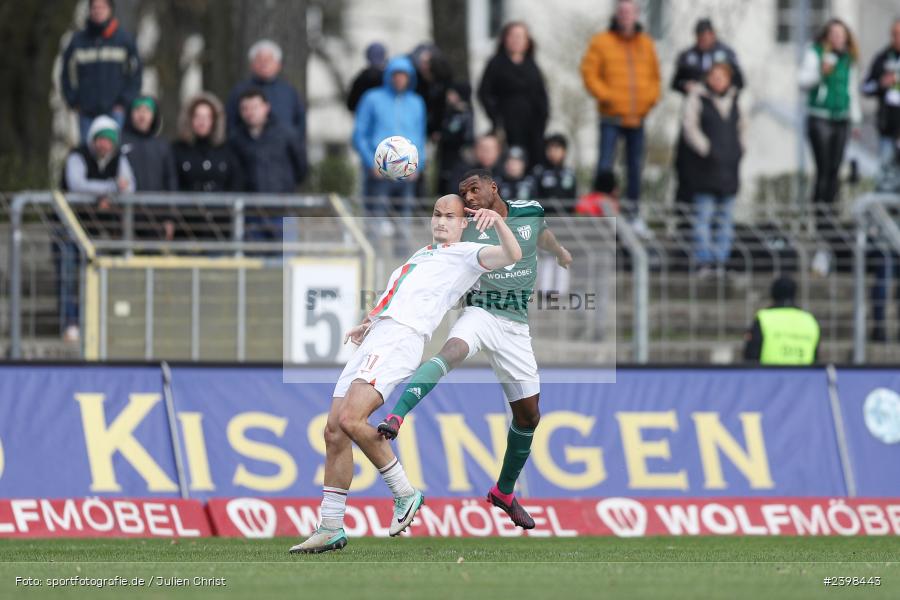 sport, action, Willy-Sachs-Stadion, Schweinfurt, Regionalliga Bayern, März 2024, Fussball, FCS, FCA, FC Augsburg II, BFV, 25. Spieltag, 16.03.2024, 1. FC Schweinfurt 1905 - Bild-ID: 2398443