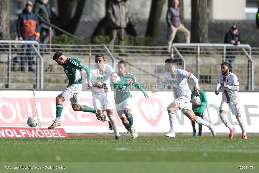 sport, action, Willy-Sachs-Stadion, Schweinfurt, Regionalliga Bayern, März 2024, Fussball, FCS, FCA, FC Augsburg II, BFV, 25. Spieltag, 16.03.2024, 1. FC Schweinfurt 1905 - Bild-ID: 2398479