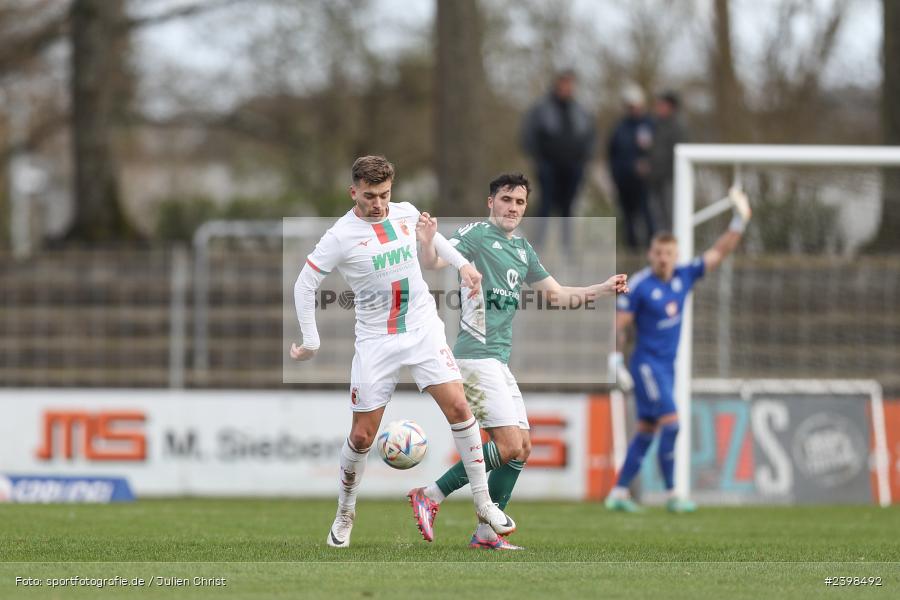 sport, action, Willy-Sachs-Stadion, Schweinfurt, Regionalliga Bayern, März 2024, Fussball, FCS, FCA, FC Augsburg II, BFV, 25. Spieltag, 16.03.2024, 1. FC Schweinfurt 1905 - Bild-ID: 2398492