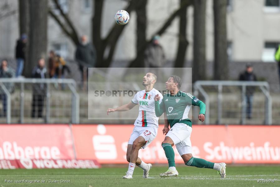 sport, action, Willy-Sachs-Stadion, Schweinfurt, Regionalliga Bayern, März 2024, Fussball, FCS, FCA, FC Augsburg II, BFV, 25. Spieltag, 16.03.2024, 1. FC Schweinfurt 1905 - Bild-ID: 2398518