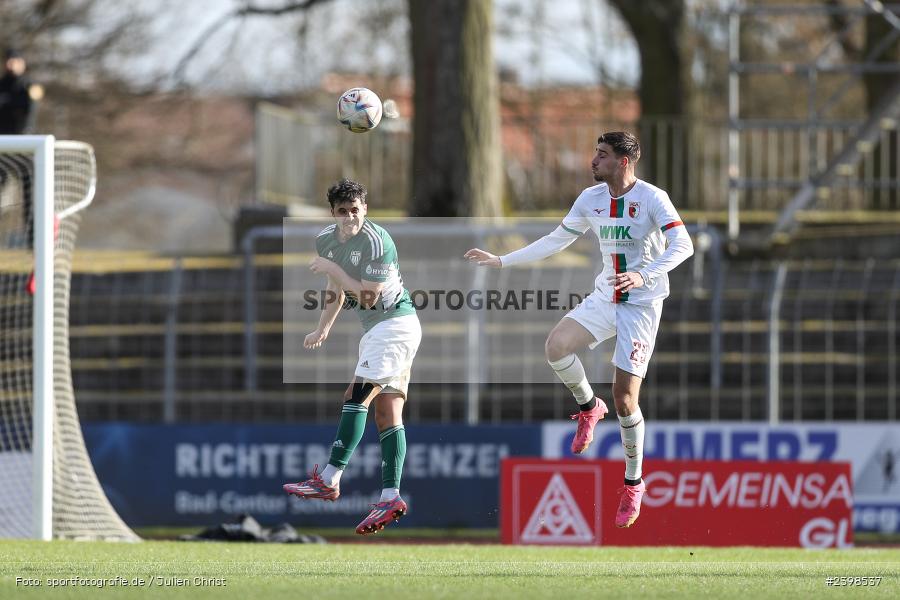 sport, action, Willy-Sachs-Stadion, Schweinfurt, Regionalliga Bayern, März 2024, Fussball, FCS, FCA, FC Augsburg II, BFV, 25. Spieltag, 16.03.2024, 1. FC Schweinfurt 1905 - Bild-ID: 2398537