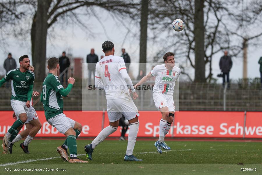sport, action, Willy-Sachs-Stadion, Schweinfurt, Regionalliga Bayern, März 2024, Fussball, FCS, FCA, FC Augsburg II, BFV, 25. Spieltag, 16.03.2024, 1. FC Schweinfurt 1905 - Bild-ID: 2398618