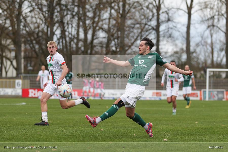 sport, action, Willy-Sachs-Stadion, Schweinfurt, Regionalliga Bayern, März 2024, Fussball, FCS, FCA, FC Augsburg II, BFV, 25. Spieltag, 16.03.2024, 1. FC Schweinfurt 1905 - Bild-ID: 2398636