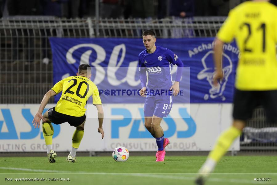 Stadion am Schönbusch, Aschaffenburg, 26.03.2024, sport, action, BFV, Fussball, März 2024, 26. Spieltag, Regionalliga Bayern, BAY, SVA, SpVgg Bayreuth, SV Viktoria Aschaffenburg - Bild-ID: 2400377