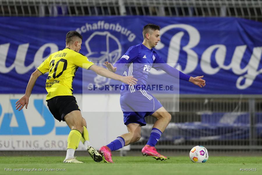 Stadion am Schönbusch, Aschaffenburg, 26.03.2024, sport, action, BFV, Fussball, März 2024, 26. Spieltag, Regionalliga Bayern, BAY, SVA, SpVgg Bayreuth, SV Viktoria Aschaffenburg - Bild-ID: 2400423