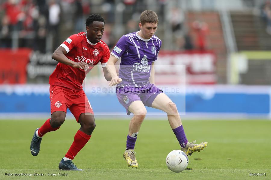 AKON Arena, Würzburg, 30.03.2024, sport, action, BFV, Fussball, März 2024, 27. Spieltag, Regionalliga Bayern, FCE, FWK, FC Eintracht Bamberg 2010, FC Würzburger Kickers - Bild-ID: 2400671