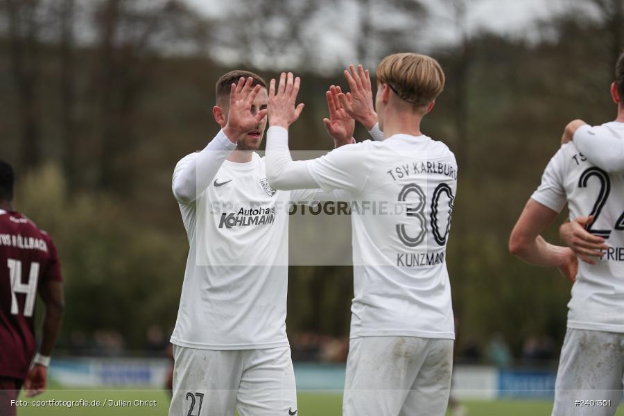 action, TuS Röllbach, TUS, TSV Karlburg, TSV, Sport, Landesliga Nordwest, Karlburg, Fussball, Fundamentum Sportpark, BFV, April 2024, 27. Spieltag, 01.04.2024 - Bild-ID: 2401351