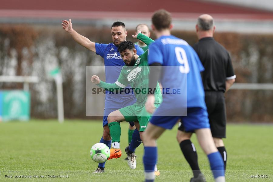 Sportgelände, Gössenheim, 01.04.2024, sport, action, BFV, Fussball, April 2024, Kreisliga Würzburg Gr. 2, FVK, FCG, FV Karlstadt, FC Gössenheim - Bild-ID: 2401382