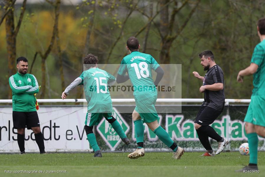 Sportgelände, Karlstadt, 01.04.2024, sport, action, BFV, Fussball, April 2024, A-Klasse Würzburg Gr. 4, (SG) DJK Oberndorf/SV Bischbrunn, FV Karlstadt II - Bild-ID: 2401450