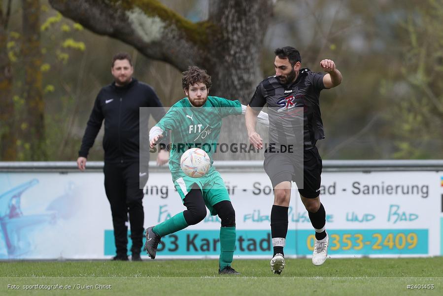 Sportgelände, Karlstadt, 01.04.2024, sport, action, BFV, Fussball, April 2024, A-Klasse Würzburg Gr. 4, (SG) DJK Oberndorf/SV Bischbrunn, FV Karlstadt II - Bild-ID: 2401453