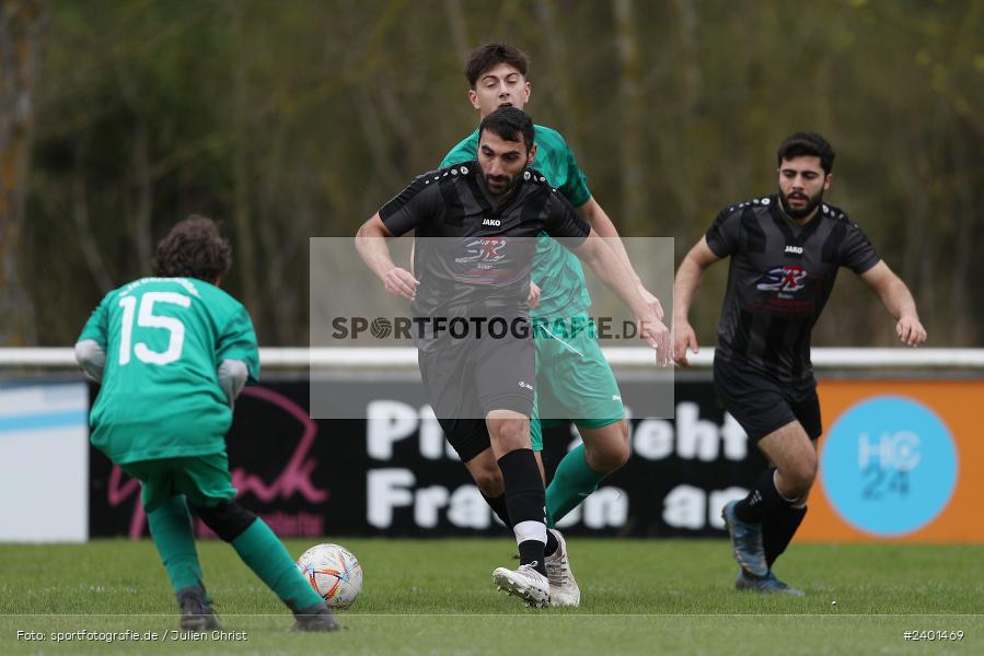 Sportgelände, Karlstadt, 01.04.2024, sport, action, BFV, Fussball, April 2024, A-Klasse Würzburg Gr. 4, (SG) DJK Oberndorf/SV Bischbrunn, FV Karlstadt II - Bild-ID: 2401469