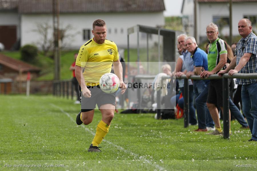 Sportgelände, Karsbach, 07.04.2024, sport, action, BFV, Fussball, April 2024, 20. Spieltag, Kreisklasse Würzburg Gr. 3, BSC, FCK, BSC Aura, (SG) FC Karsbach - Bild-ID: 2402531