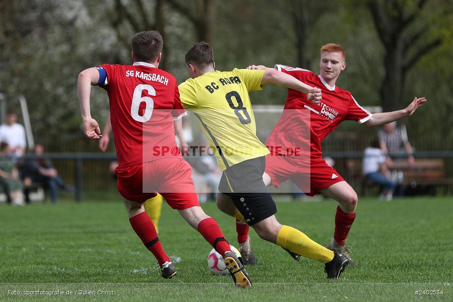 Sportgelände, Karsbach, 07.04.2024, sport, action, BFV, Fussball, April 2024, 20. Spieltag, Kreisklasse Würzburg Gr. 3, BSC, FCK, BSC Aura, (SG) FC Karsbach - Bild-ID: 2402534