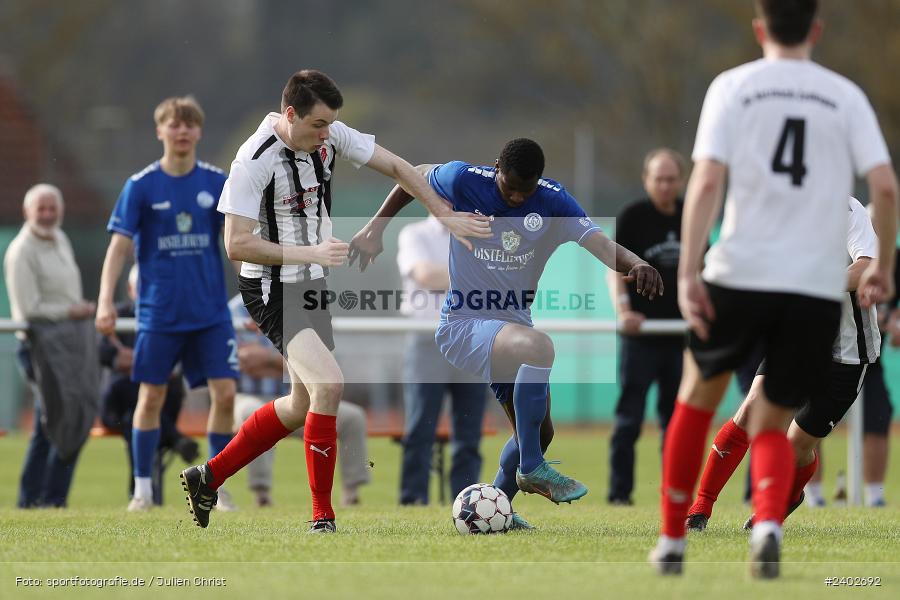 Sportgelände, Retzbach, 07.04.2024, sport, action, BFV, Fussball, April 2024, 24. Spieltag, Kreisliga Würzburg Gr. 2, WFV, SGR, Würzburger FV 04 II, SG Retzbach-Zellingen - Bild-ID: 2402692