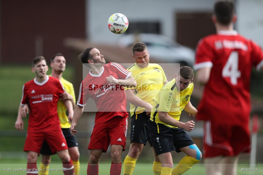 Sportgelände, Karsbach, 07.04.2024, sport, action, BFV, Fussball, April 2024, 20. Spieltag, Kreisklasse Würzburg Gr. 3, BSC, FCK, BSC Aura, (SG) FC Karsbach - Bild-ID: 2402706