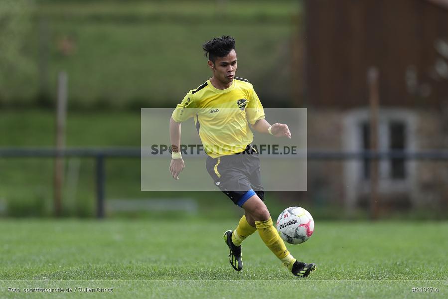 Sportgelände, Karsbach, 07.04.2024, sport, action, BFV, Fussball, April 2024, 20. Spieltag, Kreisklasse Würzburg Gr. 3, BSC, FCK, BSC Aura, (SG) FC Karsbach - Bild-ID: 2402716