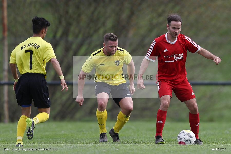 Sportgelände, Karsbach, 07.04.2024, sport, action, BFV, Fussball, April 2024, 20. Spieltag, Kreisklasse Würzburg Gr. 3, BSC, FCK, BSC Aura, (SG) FC Karsbach - Bild-ID: 2402720