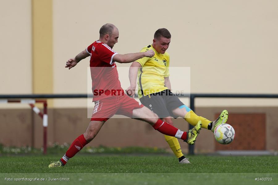 Sportgelände, Karsbach, 07.04.2024, sport, action, BFV, Fussball, April 2024, 20. Spieltag, Kreisklasse Würzburg Gr. 3, BSC, FCK, BSC Aura, (SG) FC Karsbach - Bild-ID: 2402723
