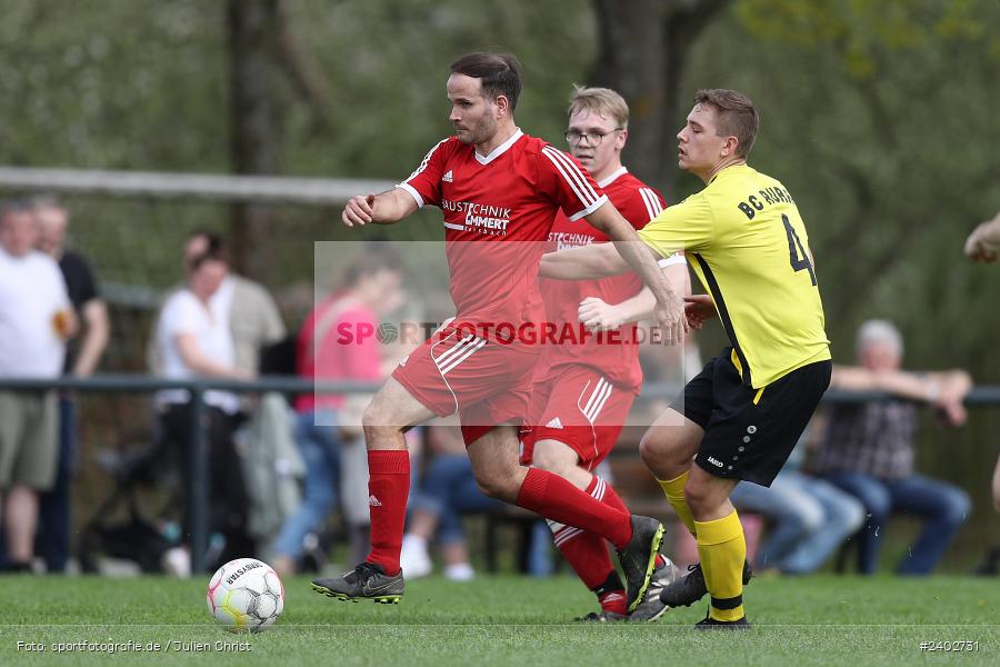 Sportgelände, Karsbach, 07.04.2024, sport, action, BFV, Fussball, April 2024, 20. Spieltag, Kreisklasse Würzburg Gr. 3, BSC, FCK, BSC Aura, (SG) FC Karsbach - Bild-ID: 2402731