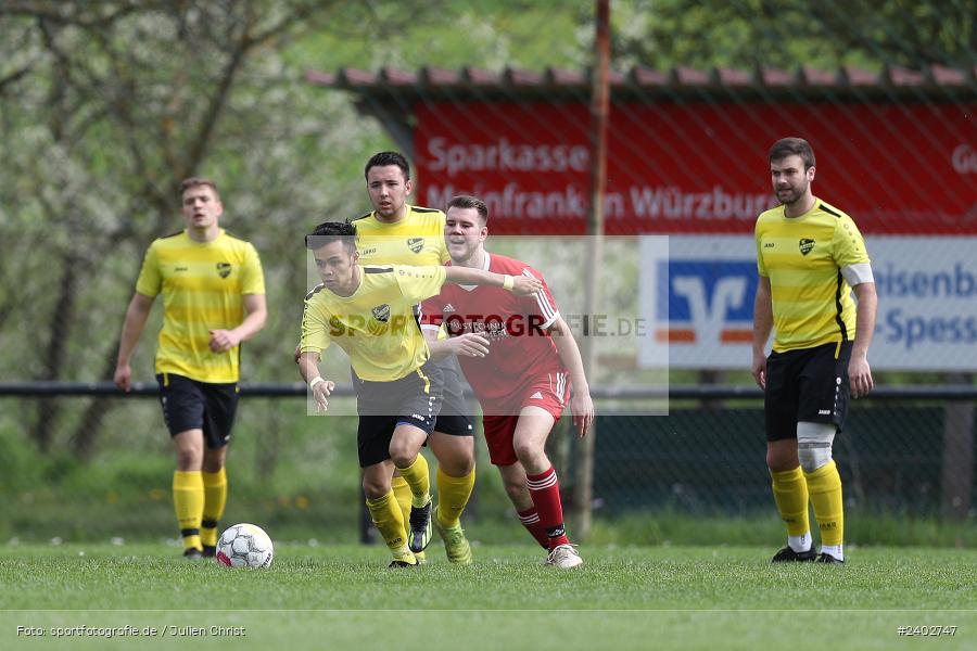 Sportgelände, Karsbach, 07.04.2024, sport, action, BFV, Fussball, April 2024, 20. Spieltag, Kreisklasse Würzburg Gr. 3, BSC, FCK, BSC Aura, (SG) FC Karsbach - Bild-ID: 2402747