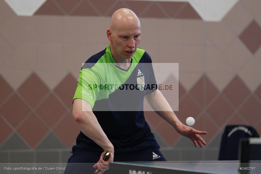 Turnhalle, Steinfeld-Hausen, 13.04.2024, sport, action, Bayerischer TTV, April 2024, Herren Bezirksklasse A Gr. 3 Main-Spessart, Tischtennis, RV Viktoria Wombach III, SV Hausen-Rohrbach - Bild-ID: 2402797 Turnhalle, Steinfeld-Hausen, 13.04.2024, sport, action, Bayerischer TTV, April 2024, Herren Bezirksklasse A Gr. 3 Main-Spessart, Tischtennis, RV Viktoria Wombach III, SV Hausen-Rohrbach - Bild-ID: 2402797