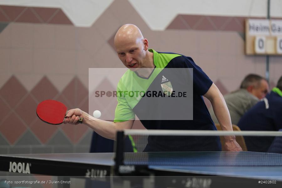 Turnhalle, Steinfeld-Hausen, 13.04.2024, sport, action, Bayerischer TTV, April 2024, Herren Bezirksklasse A Gr. 3 Main-Spessart, Tischtennis, RV Viktoria Wombach III, SV Hausen-Rohrbach - Bild-ID: 2402802 Turnhalle, Steinfeld-Hausen, 13.04.2024, sport, action, Bayerischer TTV, April 2024, Herren Bezirksklasse A Gr. 3 Main-Spessart, Tischtennis, RV Viktoria Wombach III, SV Hausen-Rohrbach - Bild-ID: 2402802