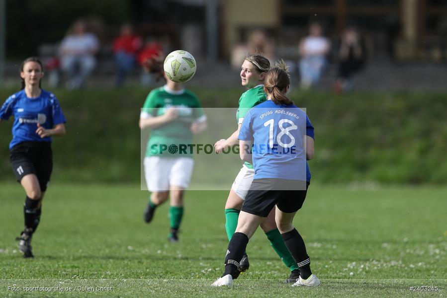 Sportgelände, Adelsberg, 13.04.2024, sport, action, BFV, Fussball, April 2024, 11. Spieltag, Frauen BOL, DJK, FCK, DJK Schweinfurt, FC Karsbach - Bild-ID: 2403245