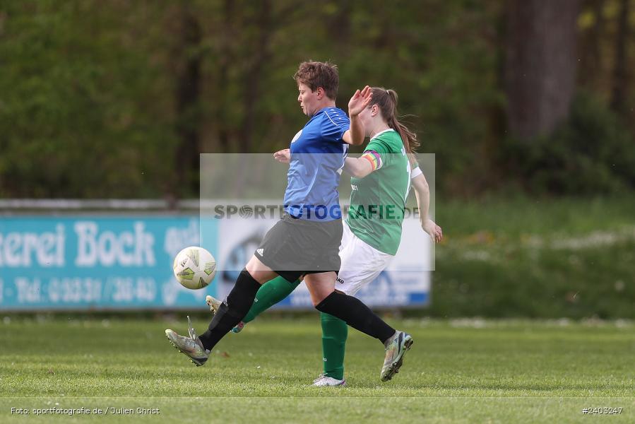 Sportgelände, Adelsberg, 13.04.2024, sport, action, BFV, Fussball, April 2024, 11. Spieltag, Frauen BOL, DJK, FCK, DJK Schweinfurt, FC Karsbach - Bild-ID: 2403247
