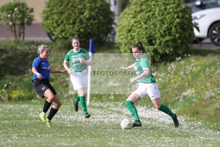 Sportgelände, Adelsberg, 13.04.2024, sport, action, BFV, Fussball, April 2024, 11. Spieltag, Frauen BOL, DJK, FCK, DJK Schweinfurt, FC Karsbach - Bild-ID: 2403252