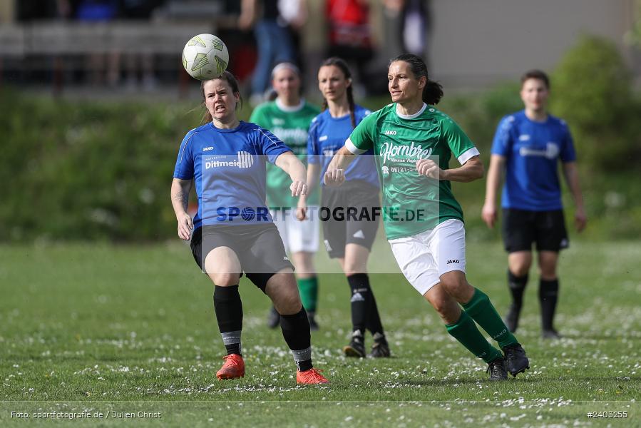 Sportgelände, Adelsberg, 13.04.2024, sport, action, BFV, Fussball, April 2024, 11. Spieltag, Frauen BOL, DJK, FCK, DJK Schweinfurt, FC Karsbach - Bild-ID: 2403255