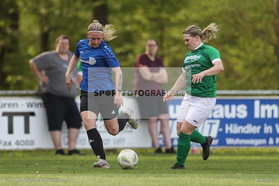 Sportgelände, Adelsberg, 13.04.2024, sport, action, BFV, Fussball, April 2024, 11. Spieltag, Frauen BOL, DJK, FCK, DJK Schweinfurt, FC Karsbach - Bild-ID: 2403275