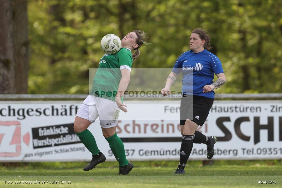 Sportgelände, Adelsberg, 13.04.2024, sport, action, BFV, Fussball, April 2024, 11. Spieltag, Frauen BOL, DJK, FCK, DJK Schweinfurt, FC Karsbach - Bild-ID: 2403290