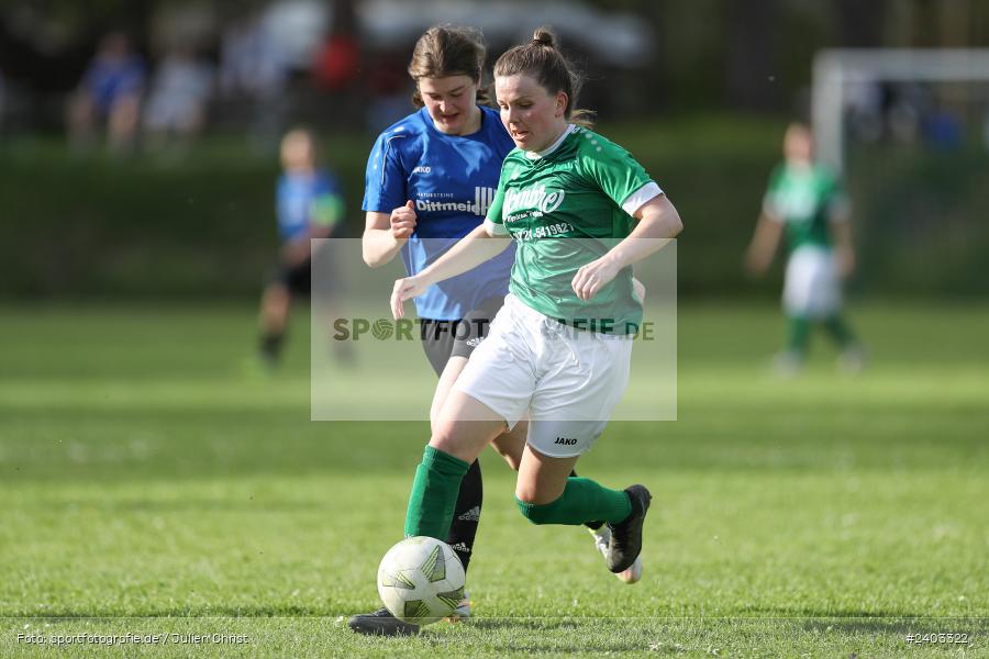 Sportgelände, Adelsberg, 13.04.2024, sport, action, BFV, Fussball, April 2024, 11. Spieltag, Frauen BOL, DJK, FCK, DJK Schweinfurt, FC Karsbach - Bild-ID: 2403322