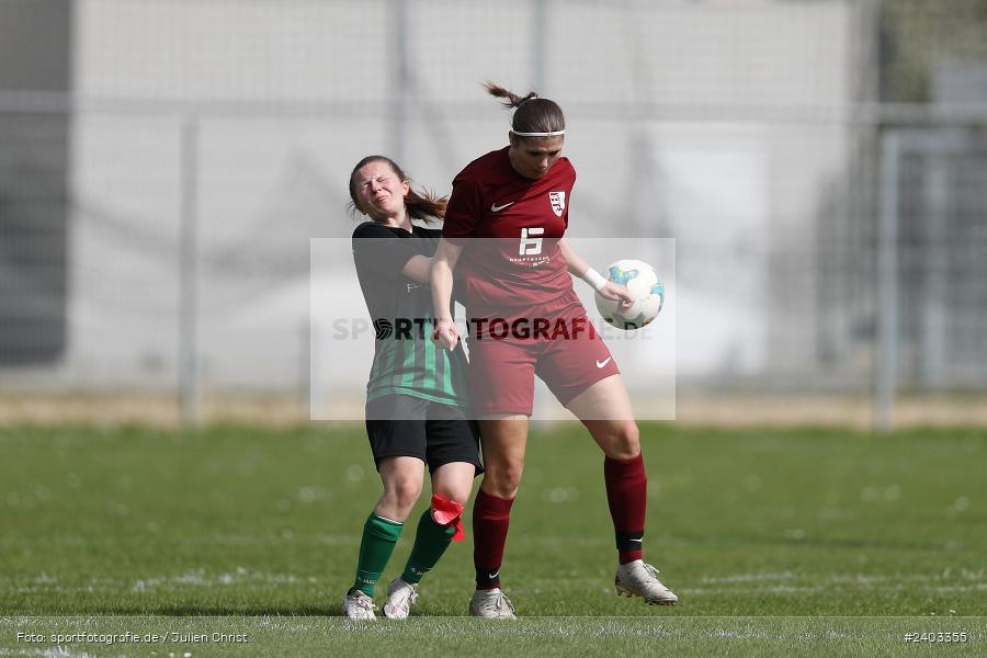 Sportgelände, Karlstadt, 14.04.2024, sport, action, BFV, Fussball, April 2024, 11. Spieltag, Bezirksliga Frauen 01, TSV, FVK, TSV Mainaschaff, FV Karlstadt - Bild-ID: 2403355 Sportgelände, Karlstadt, 14.04.2024, sport, action, BFV, Fussball, April 2024, 11. Spieltag, Bezirksliga Frauen 01, TSV, FVK, TSV Mainaschaff, FV Karlstadt - Bild-ID: 2403355