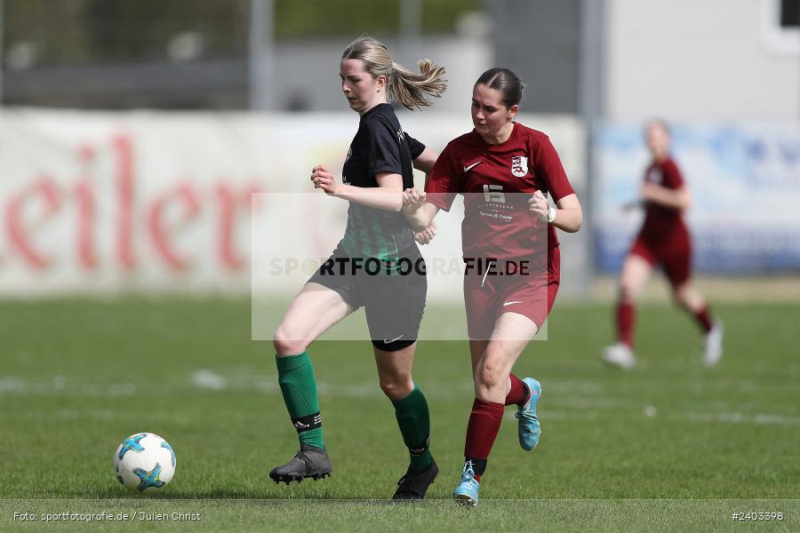 Sportgelände, Karlstadt, 14.04.2024, sport, action, BFV, Fussball, April 2024, 11. Spieltag, Bezirksliga Frauen 01, TSV, FVK, TSV Mainaschaff, FV Karlstadt - Bild-ID: 2403398
