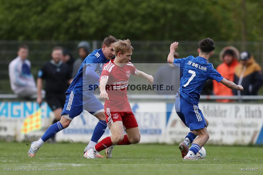 Sportgelände, Lohr, 17.04.2024, sport, action, BFV, Fussball, April 2024, 28. Spieltag, Bezirksliga Unterfranken West, SpVgg Hösbach-Bahnhof, TSV Lohr - Bild-ID: 2403852