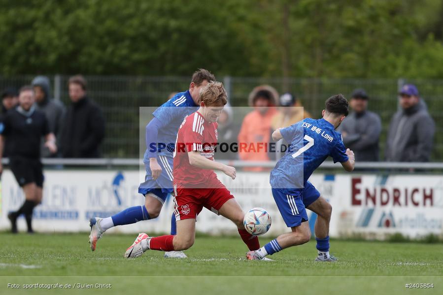 Sportgelände, Lohr, 17.04.2024, sport, action, BFV, Fussball, April 2024, 28. Spieltag, Bezirksliga Unterfranken West, SpVgg Hösbach-Bahnhof, TSV Lohr - Bild-ID: 2403854