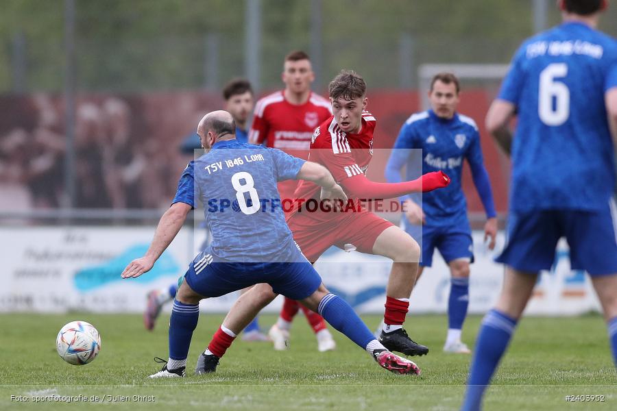 Sportgelände, Lohr, 17.04.2024, sport, action, BFV, Fussball, April 2024, 28. Spieltag, Bezirksliga Unterfranken West, SpVgg Hösbach-Bahnhof, TSV Lohr - Bild-ID: 2403952