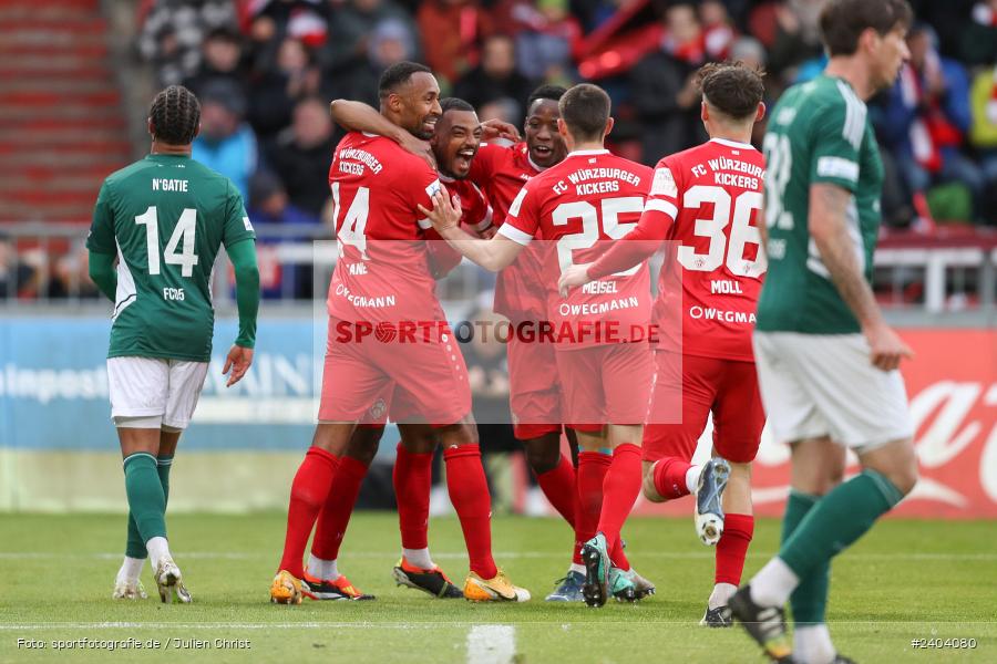 AKON Arena, Würzburg, 20.04.2024, sport, action, BFV, Fussball, April 2024, 30. Spieltag, Regionalliga Bayern, 1. FC Schweinfurt 1905, FC Würzburger Kickers - Bild-ID: 2404080